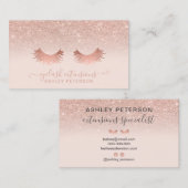 Moderne Rose Gold Glitzer Rosa Wimpern Visitenkarte (Vorne/Hinten)