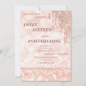 Moderne Rose Gold Glitzer Save The Date (Vorderseite)