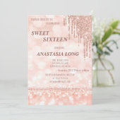 Moderne Rose Gold Glitzer Save The Date (Stehend Vorderseite)
