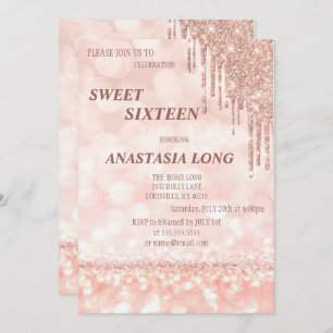 Moderne Rose Gold Glitzer Save The Date