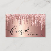 Moderne Rose Gold Glitzer Schere Haarstylist Visitenkarte (Vorderseite)
