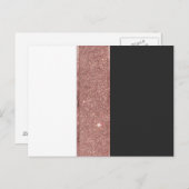Moderne Rose Gold Glitzer Schwarz-weiße Farbblöcke Postkarte (Vorne/Hinten)