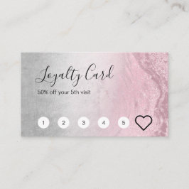 Moderne Rose Gold Glitzer & Silber Makeup Künstler Treuekarte