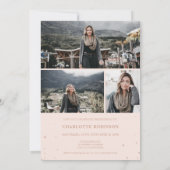 Moderne Rose Gold Glitzer Skript 4 Fotos Sweet 16 Einladung (Rückseite)