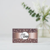 Moderne Rose Gold Glitzer Sparkle Stars und Logos Visitenkarte (Stehend Vorderseite)