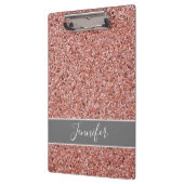 Moderne Rose Gold Glitzer Sparkone Personalisiert Klemmbrett (Links)