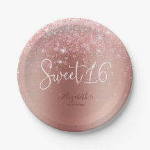 Moderne Rose Gold Glitzer Sweet 16