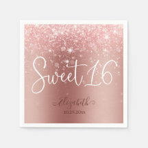Moderne Rose Gold Glitzer Sweet 16