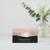 Moderne Rose Gold Glitzer Tropfen Chic Beauty Salo Visitenkarte (Stehend Vorderseite)