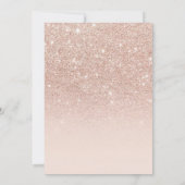 Moderne Rose Gold Glitzer Tropfen Crown Sweet 16 Einladung (Rückseite)