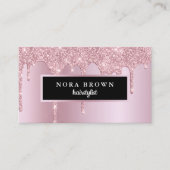 Moderne Rose Gold Glitzer Tropfen Haarstühle Visitenkarte (Vorderseite)
