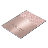 Moderne Rose Gold Glitzer Tropfen Schönheitssalon Notizblock (Linke Seite)