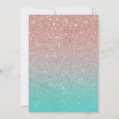 Moderne Rose Gold Glitzer Tropical Birthday Party Einladung (Rückseite)