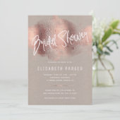 Moderne Rose Gold Glitzer Typografie Brautparty Einladung (Stehend Vorderseite)