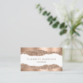 Moderne Rose Gold Glitzer Visitenkarte (Stehend Vorderseite)