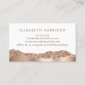 Moderne Rose Gold Glitzer Visitenkarte (Rückseite)