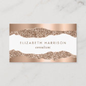Moderne Rose Gold Glitzer Visitenkarte (Vorderseite)