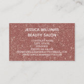 Moderne Rose Gold Glitzer Weiße Schriftzeichen Mak Visitenkarte (Rückseite)