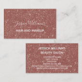 Moderne Rose Gold Glitzer Weiße Schriftzeichen Mak Visitenkarte (Vorne/Hinten)