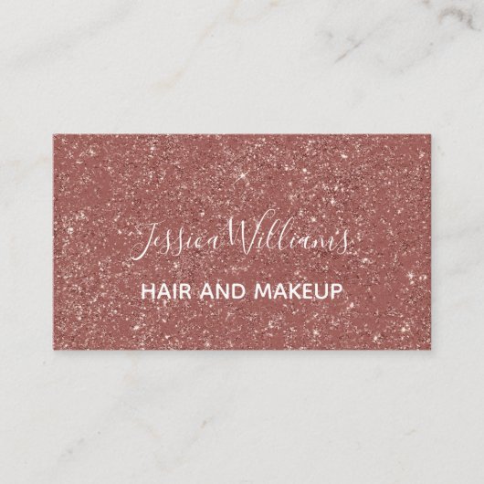 Moderne Rose Gold Glitzer Weiße Schriftzeichen Mak Visitenkarte (Vorderseite)