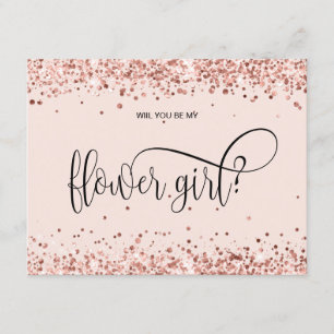 Moderne Rose Gold Glitzer werden Sie mein Blumenmä Einladung