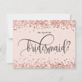 Moderne Rose Gold Glitzer werden Sie meine Brautju Einladung (Vorderseite)