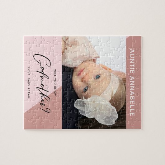 Moderne Rose Gold Godmatt Vorschlag Puzzle (Horizontal)