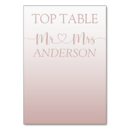 Moderne Rose Gold Gradient Hochzeitstisch Tischnummer