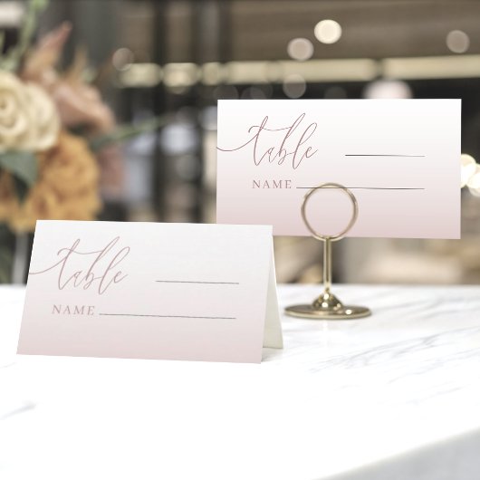 Moderne Rose Gold Gradient Wedding Tischnummer Platzkarte
