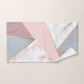 Moderne Rose Gold Gray Marble Look Geometric Badhandtuch Set (Handtuch)