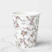 Moderne Rose Gold Gray Marble Pappbecher (Rückseite)