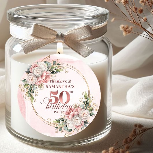 Moderne Rose Gold Grün 50. Geburtstag Sticker