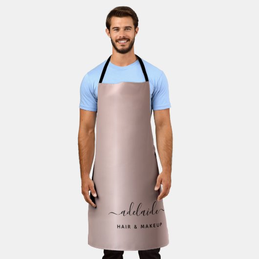 Moderne Rose Gold Haare Stylist Makeup Artist Salo Schürze (Getragen)