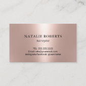 Moderne Rose Gold Hair Stylist Script Sisson Salon Visitenkarte (Rückseite)