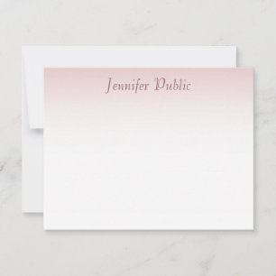 Moderne Rose Gold Handwriting-Skriptvorlage Mitteilungskarte