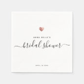 Moderne Rose Gold Heart Chic Brautparty Serviette (Vorderseite)