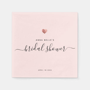 Moderne Rose Gold Heart Chic Brautparty Serviette