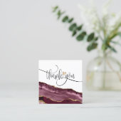 Moderne Rose Gold Herzlichen Dank für Ihre Bestell Quadratische Visitenkarte (Stehend Vorderseite)