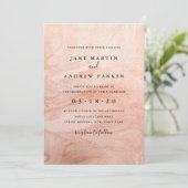 Moderne Rose Gold Hochzeit Einladung (Stehend Vorderseite)