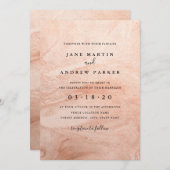 Moderne Rose Gold Hochzeit Einladung (Vorne/Hinten)