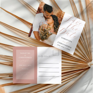 Moderne Rose-Gold-Hochzeit - Save-the-Date-Ankündi Ankündigungspostkarte