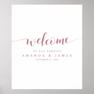 Moderne Rose Gold Hochzeit Willkommen Poster