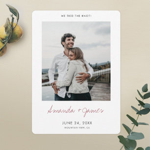 Moderne Rose Gold Hochzeitskarte mit Foto Save The Date