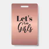 Moderne Rose Gold I Crew Bachelorette Ausweis (Rückseite)