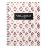 Moderne Rose Gold Ikat | Notizbuch Notizblock (Vorderseite)
