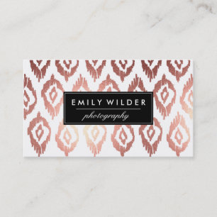 Moderne Rose Gold Ikat   Visitenkarte