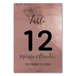 Moderne Rose Gold Imitate Foil Dreieck Tischnummer