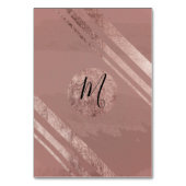 Moderne Rose Gold Imitate Foil Dreieck Tischnummer (Rückseite)