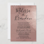 Moderne Rose Gold Imitate Foil Triangle Wedding Einladung (Vorderseite)