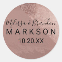 Moderne Rose Gold Imitate Foil Triangle Wedding